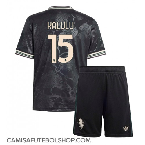 Camisa de time de futebol Juventus Pierre Kalulu #15 Replicas 3º Equipamento Infantil 2025-26 Manga Curta (+ Calças curtas)